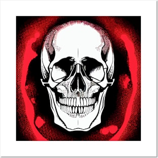 #SkullLove Skull Surrounded with Red Posters and Art